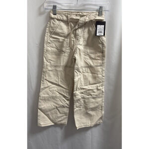 Art Class Wide Leg Pants Girls Size 8 Stucco (Cream) with Contrasting Stitching
